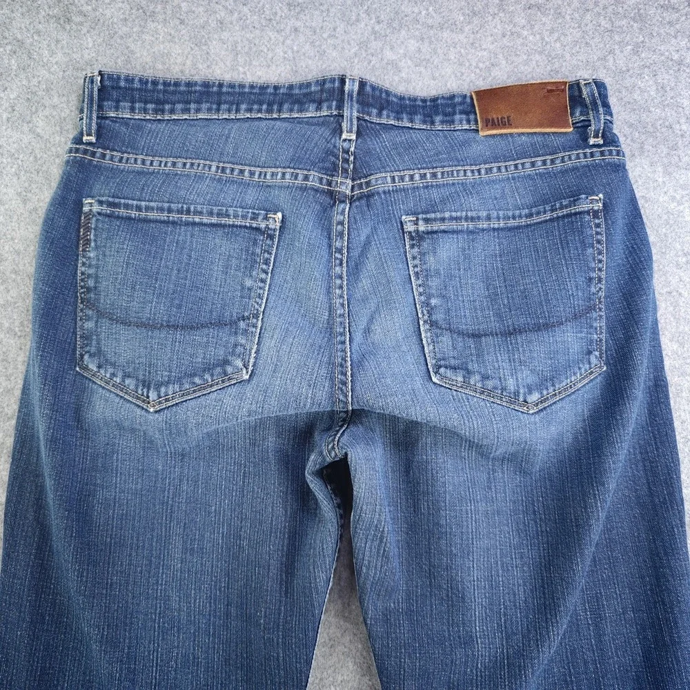 Paige Normandie Jeans Mens 34 Blue Medium Wash Slim Straight Leg Stretch Denim